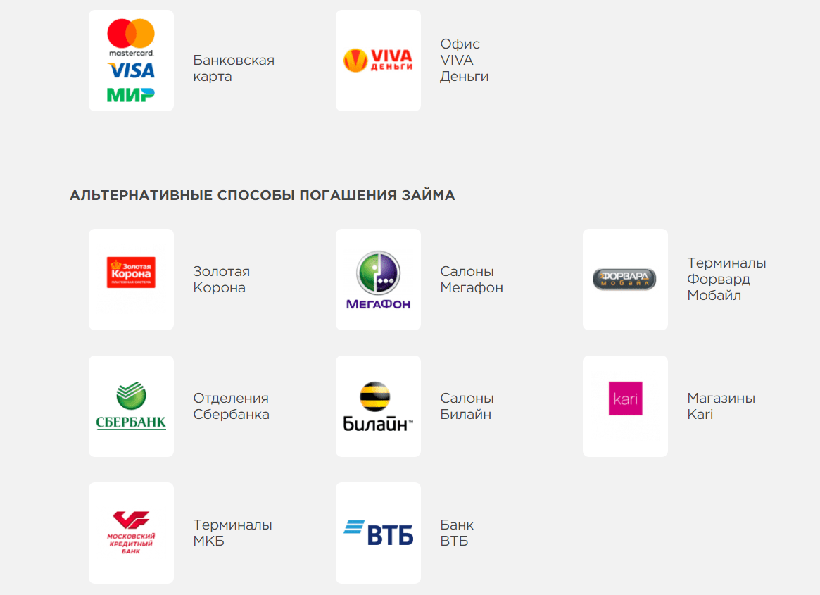 Оплатить займ Viva деньги