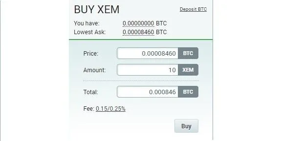 Покупка NEM на бирже Poloneix