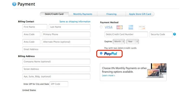 Форма оплаты в Paypal Что можно покупать с помощью PayPal?