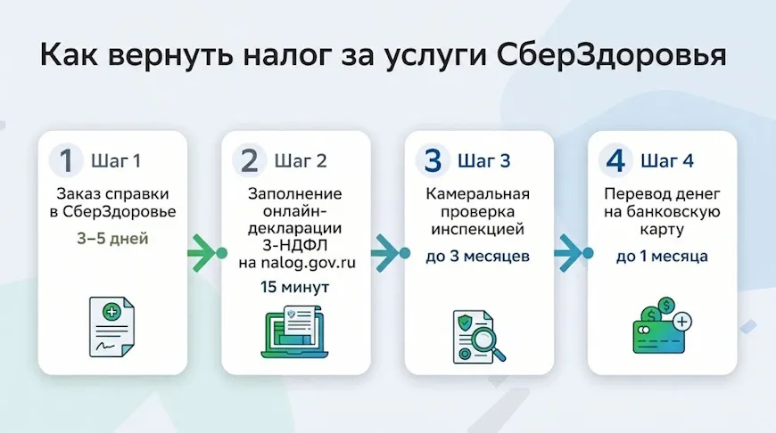 Как вернуть налог за услуги СберЗдоровья