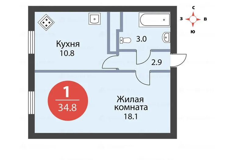 Купить однокомнатную квартиру в эко-районе «Борисоглебское»
