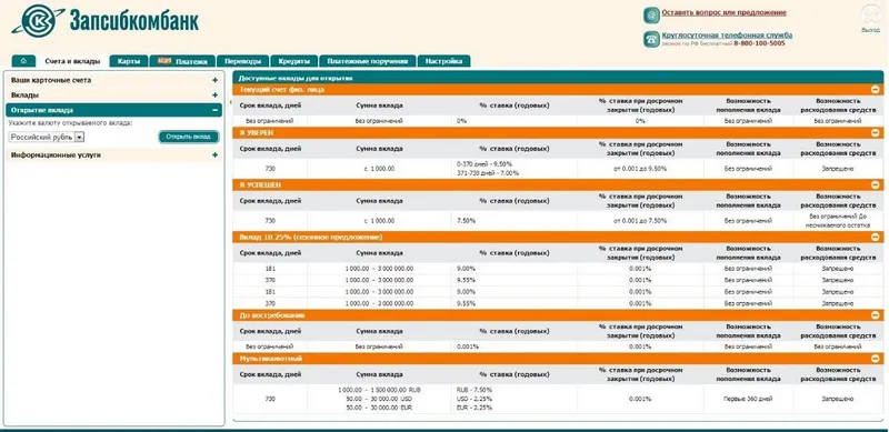 «Запсибкомбанк» интернет банк – подключение и регистрация