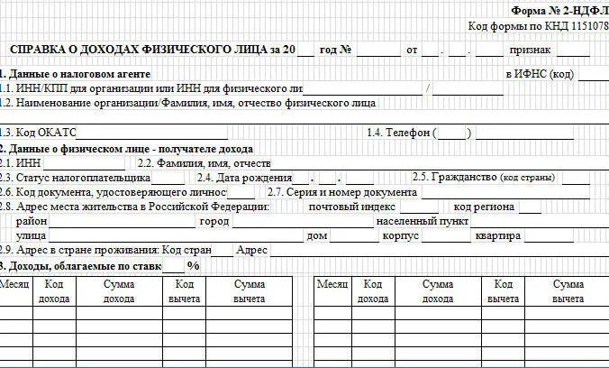 справка 2 ндфл для кредита