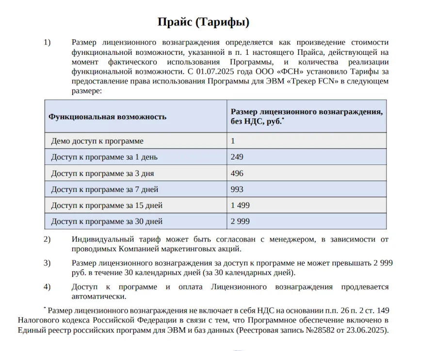 Тарифы