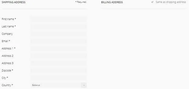 Форма оплаты и доставки кошелька Ledger Nano S