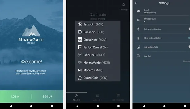 Мобильный майнер MinerGate Mobile Miner 2.4