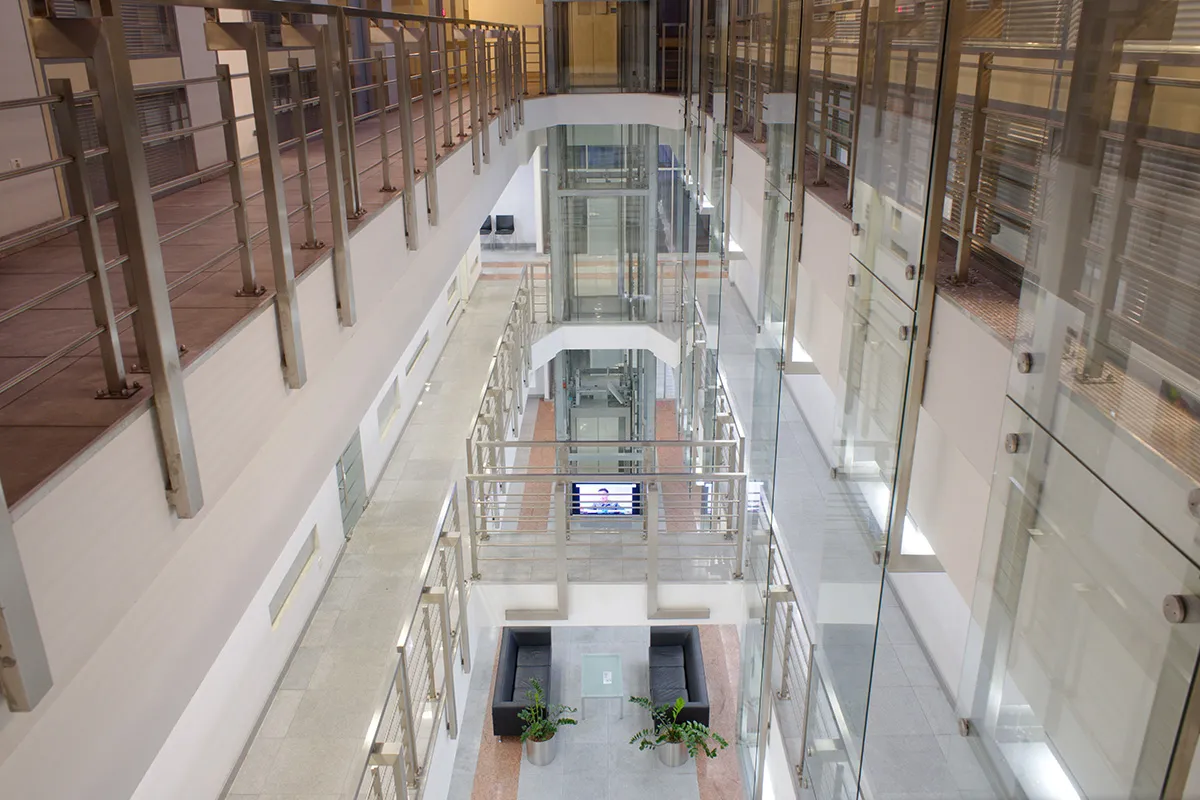 Вид с третьего этажа головного офиса