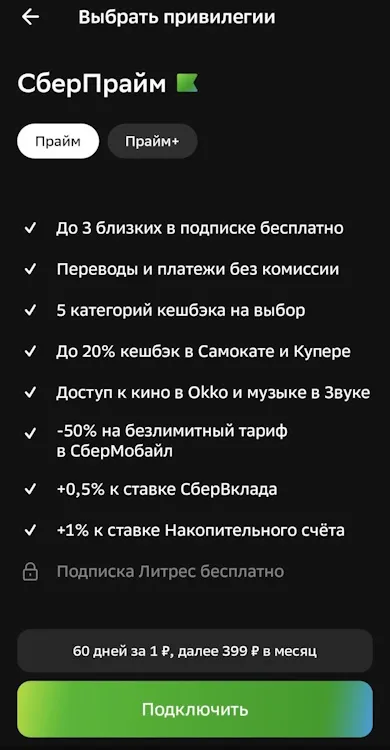 Полный список сервисов: что входит в СберПрайм