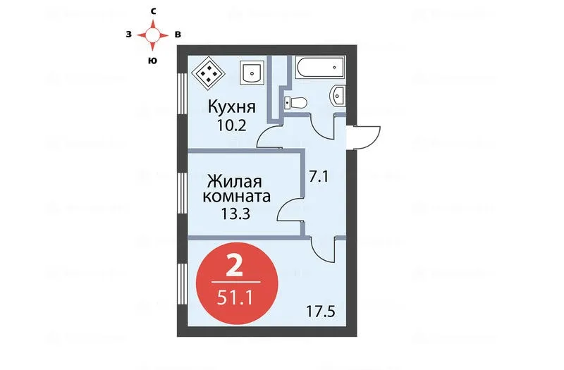 Приобрести двухкомнатную квартиру в ЖК «Медовая долина»